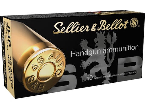 Sellier & Bellot Ammunition 45 ACP 230 Grain Jacketed Hollow Point