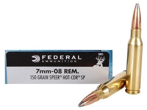 Federal Power-Shok Ammunition 7mm-08 Remington 150 Grain Speer Hot-Cor Soft Point Box o...