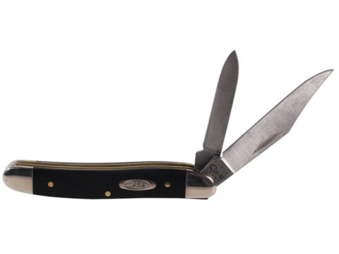 Case Working Medium Jack Folding Knife Clip and Pen Stainless Steel Blades Black Synthe...