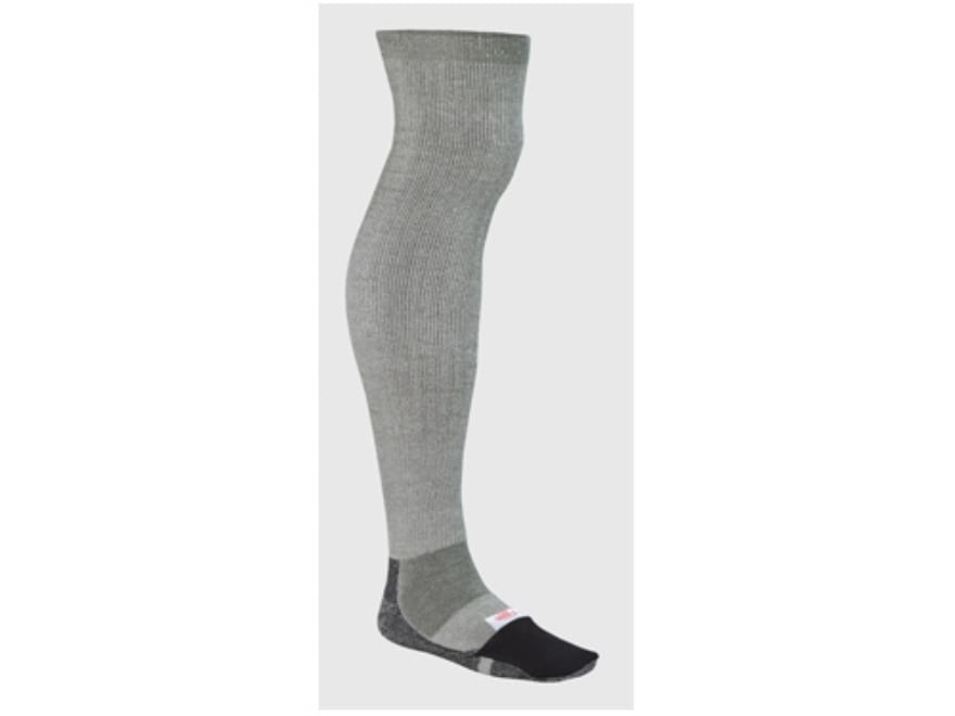 Wise Hunters Extra Long Sock Warmer Pocket Wool Blend Gray Black 10-13