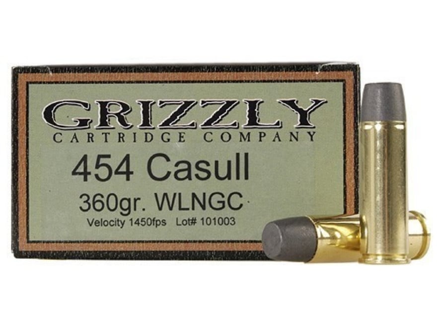 Grizzly Ammo 454 Casull 360 Grain Cast Performance Lead Wide Flat Nose.
