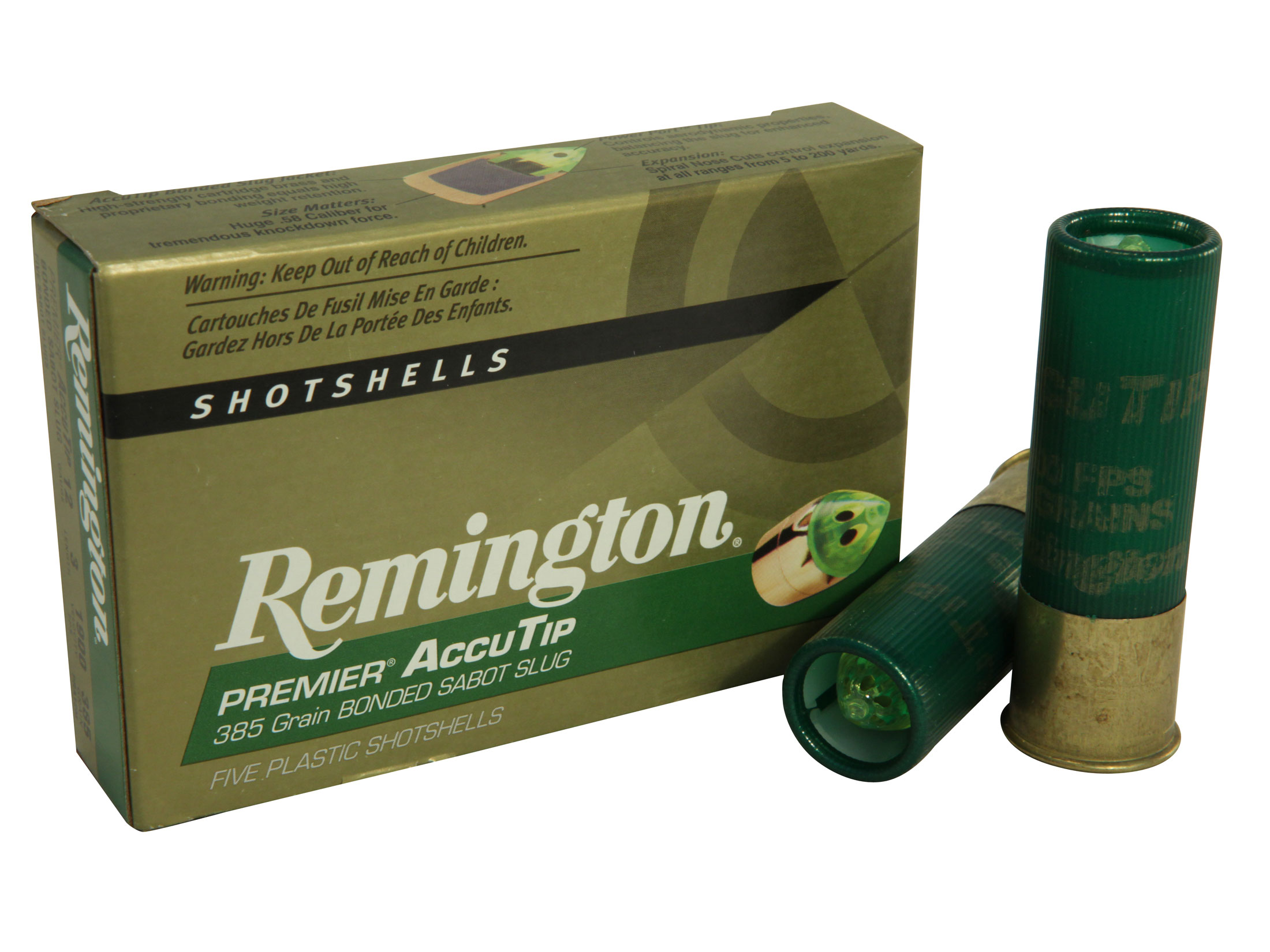 Remington Premier Ammo 12 Ga 3 385 Grain AccuTip Bonded Sabot Slug.
