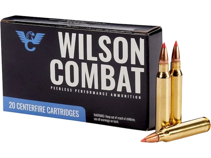 Wilson Combat 223 Remington Ammo 60 Grain Hornady V-Max Polymer Tip Box of 20
