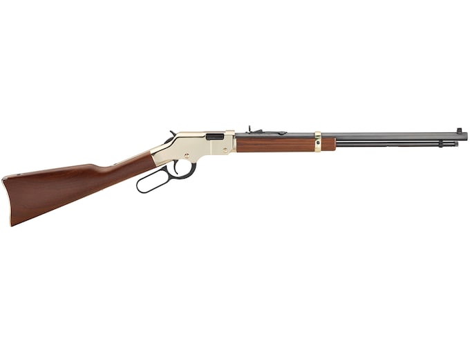 Henry Golden Boy Lever Action Rifle 22 Winchester Magnum Rimfire (WMR) 20.5″ Blued Barrel Brass Frame Walnut Straight Grip Stock