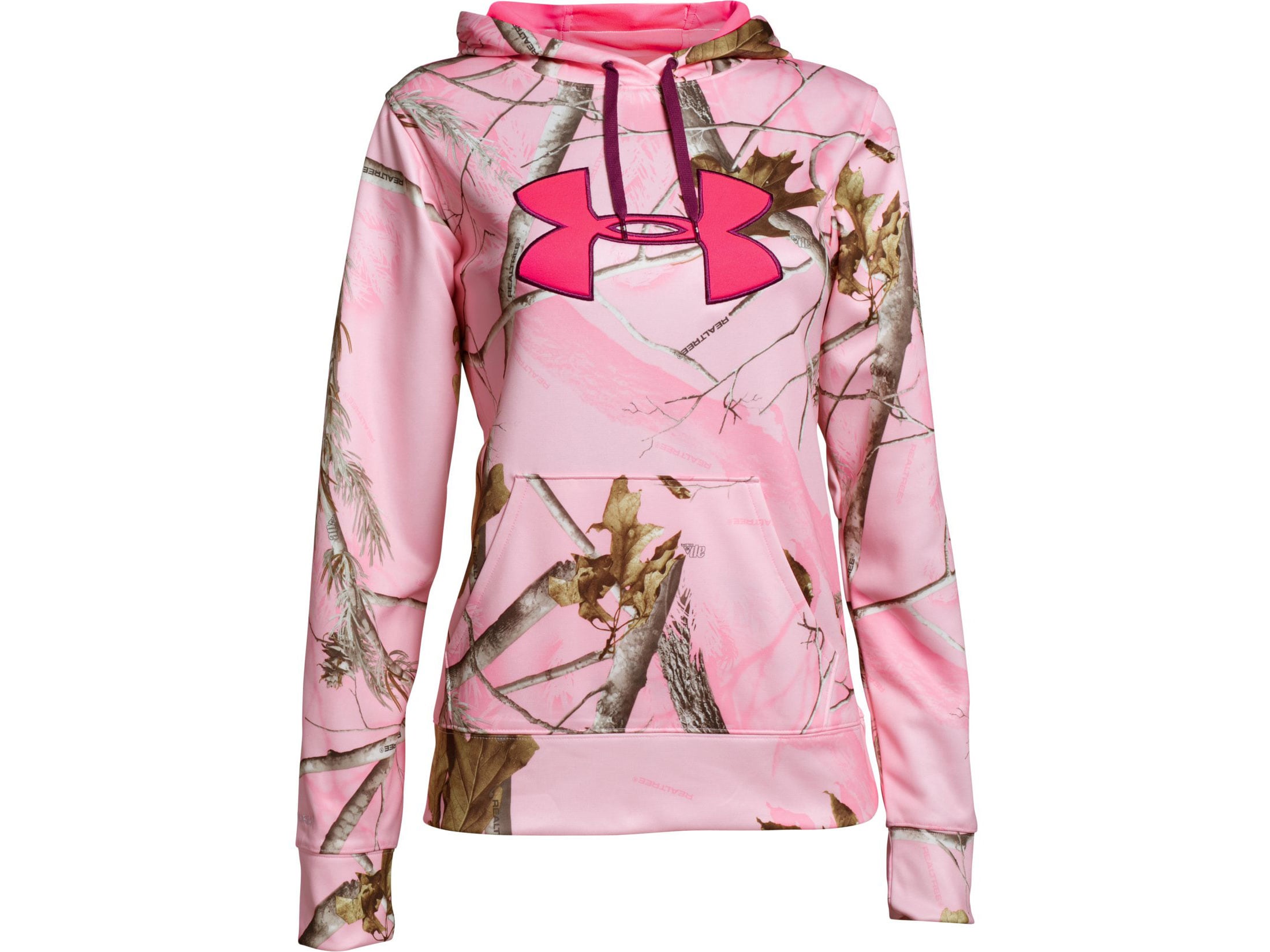 Under Armour Women's UA Camo Big Logo Hoodie Polyester Realtree Pink