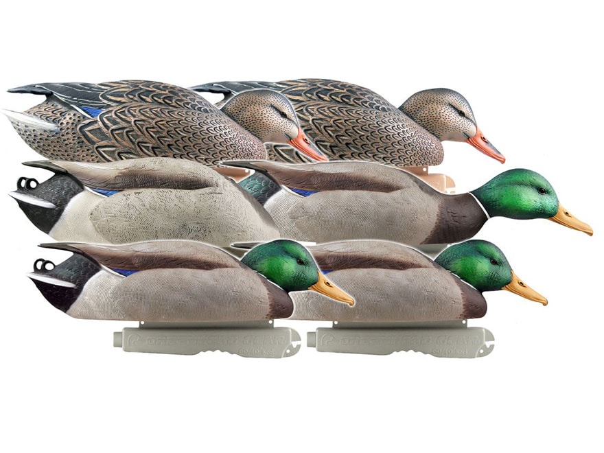 GHG Pro-Grade Pre-Texas Rigged Feeder Mallard Duck Decoy 6PK