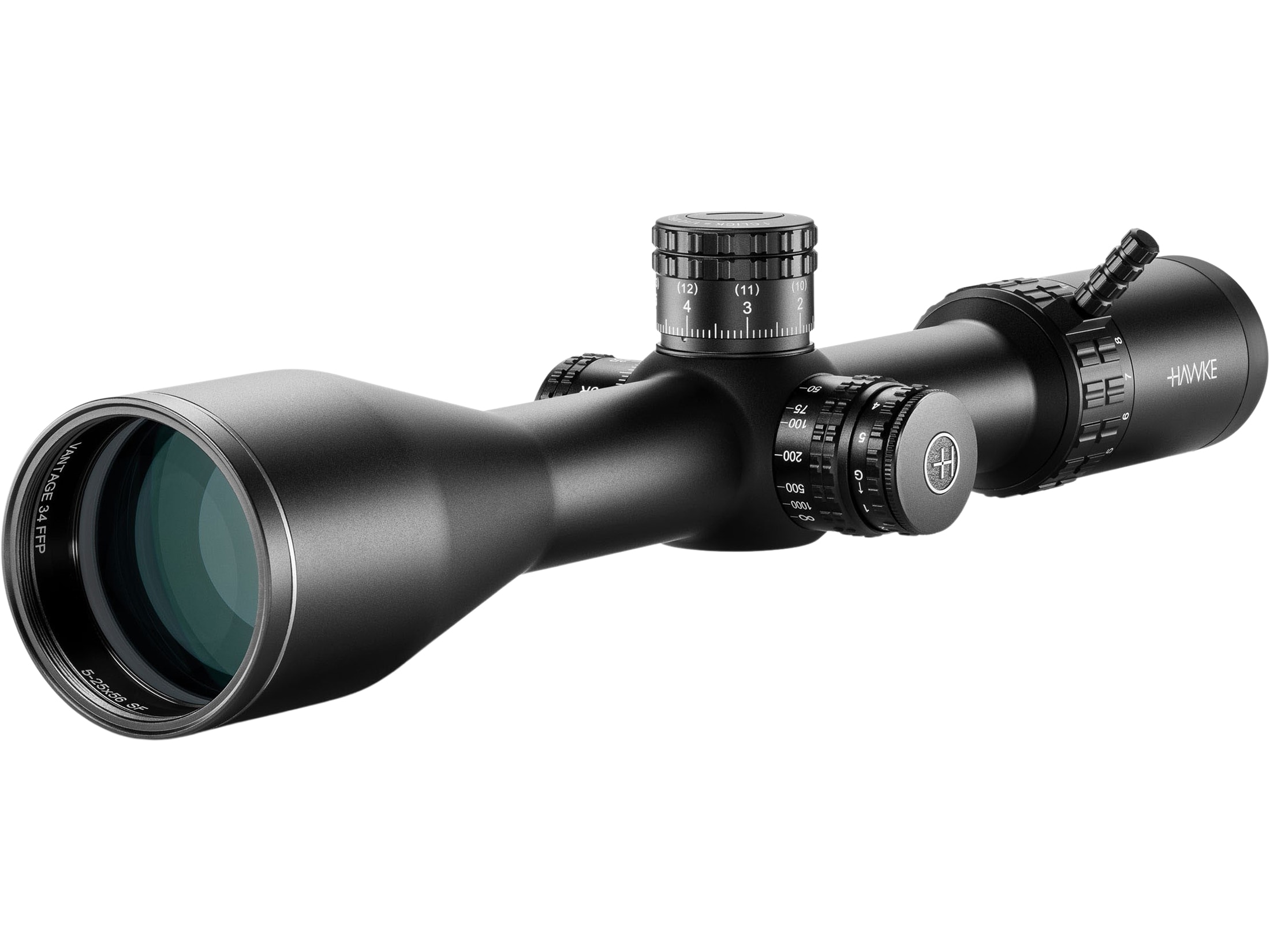 Hawke Sport Optics Vantage HD 34 FFP Rifle Scope 34mm Tube 5-25x 56mm Illuminated FFP MOA PRO II Reticle Black