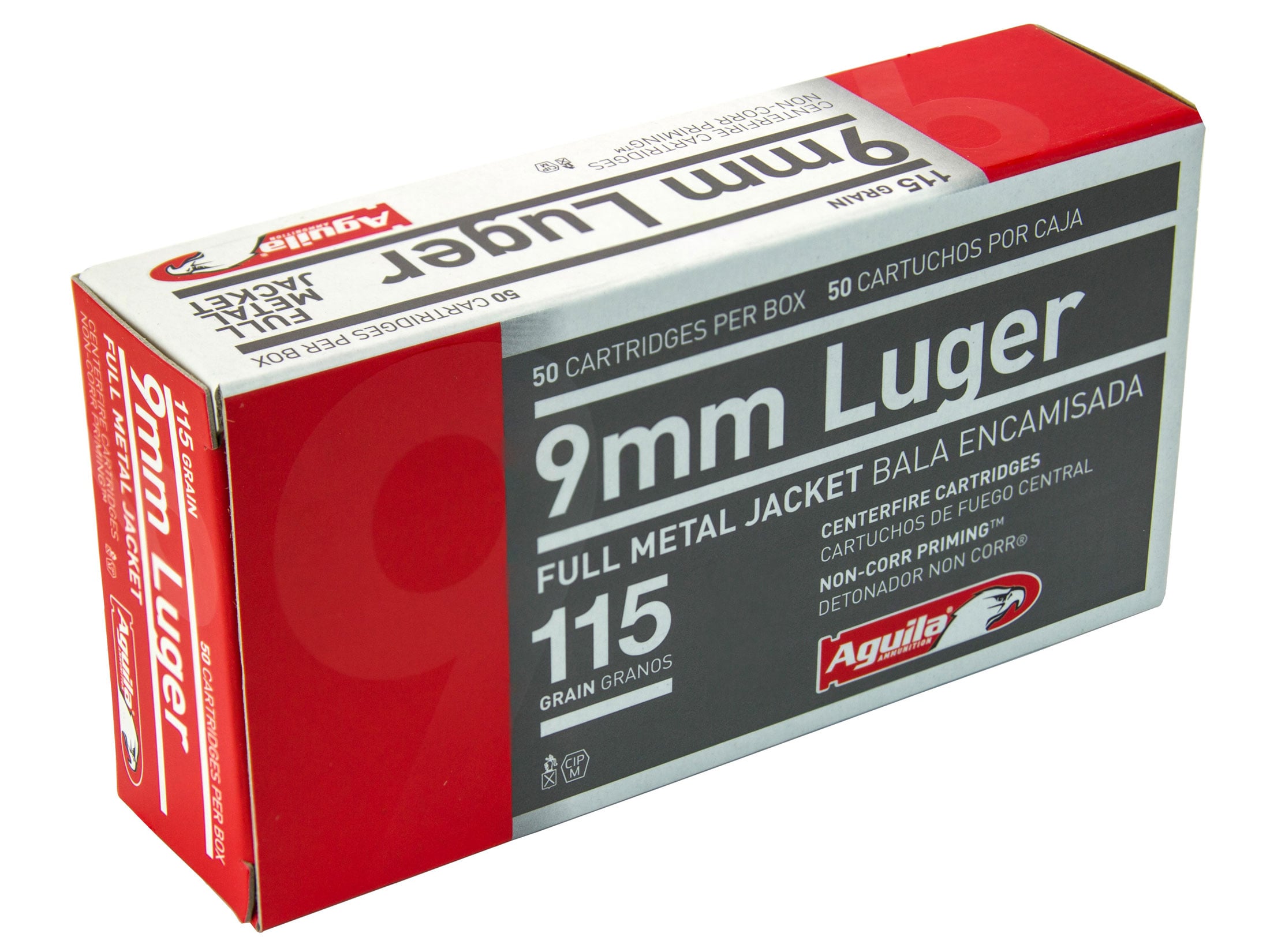 Aguila 9mm Luger Ammo 115 Grain Full Metal Jacket Box of 300