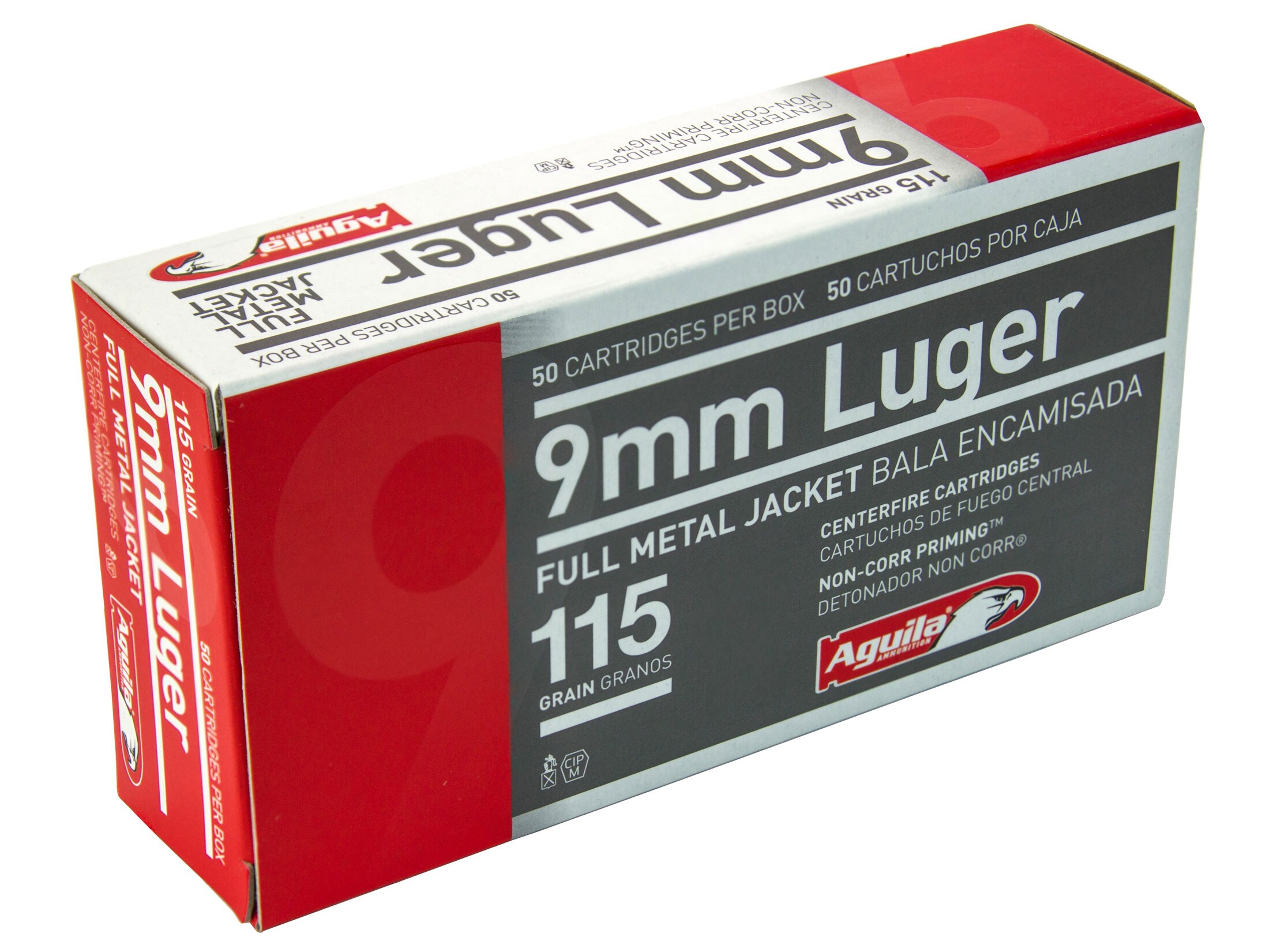 Aguila 9mm Luger Ammo 115 Grain Full Metal Jacket Box Of 300