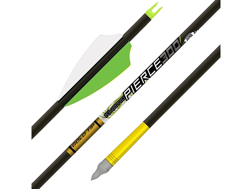 Gold Tip Kinetic Pierce 340 Carbon Arrow 2.1" Fusion X II Vanes Pack of 12