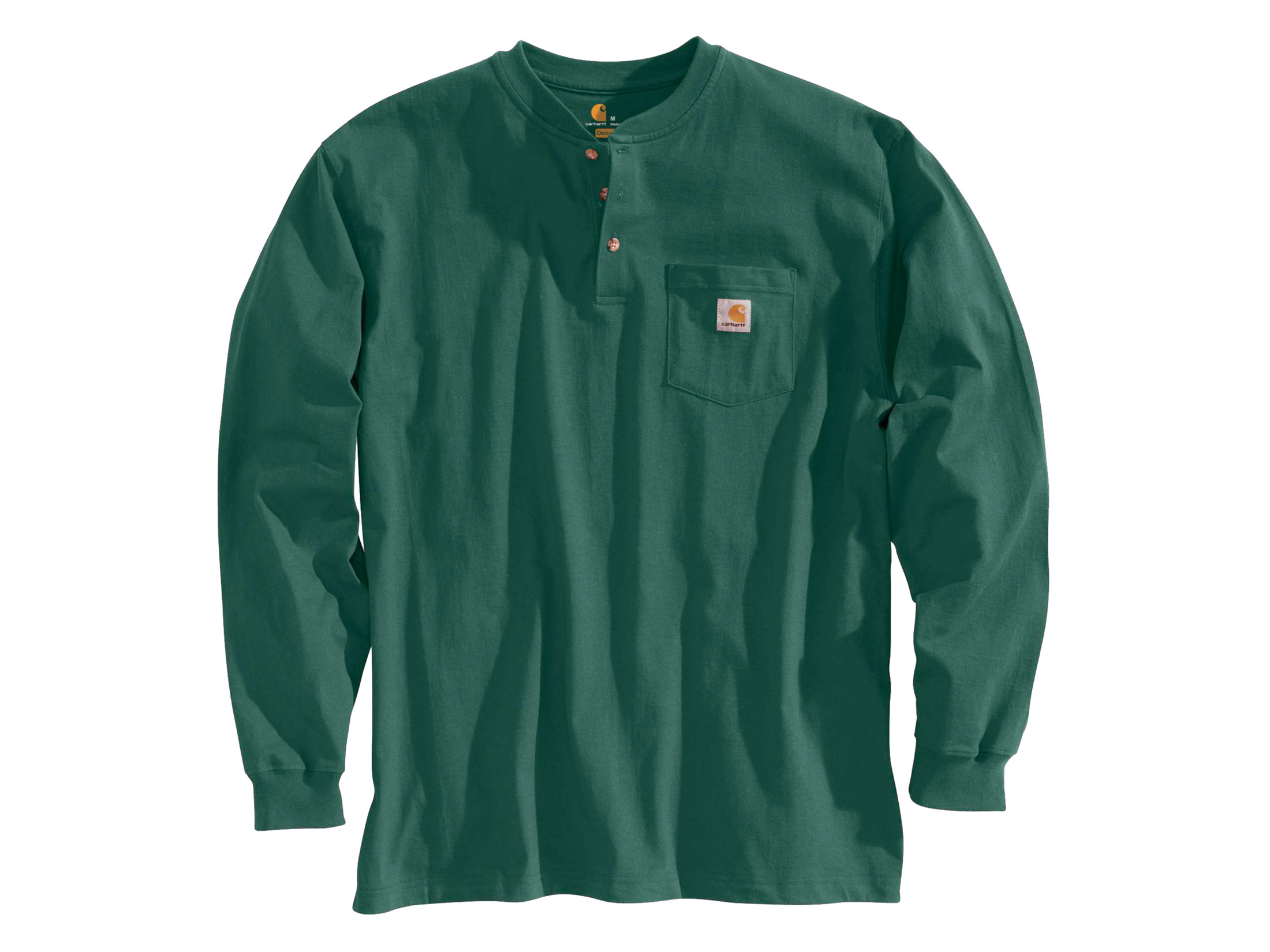 Carhartt Men's Workwear Pocket Henley Long Sleeve Cotton Hunter Green