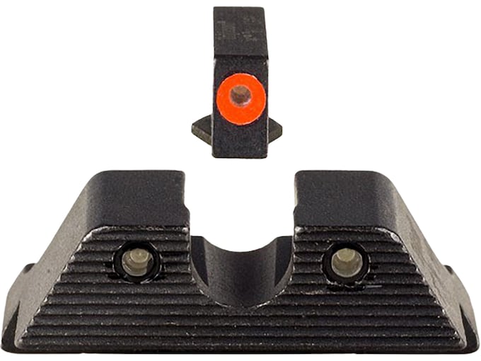 Trijicon HD XR Night Sight Set for Glock 17, 17L, 19, 22, 23, 24, 25, 26, 27, 28, 31, 32, 33, 34, 35, 37, 38, 39 Gen 1, 2, 3, 4, 5 Steel Matte 3-Dot Tritium Green with Orange Front Dot Outline