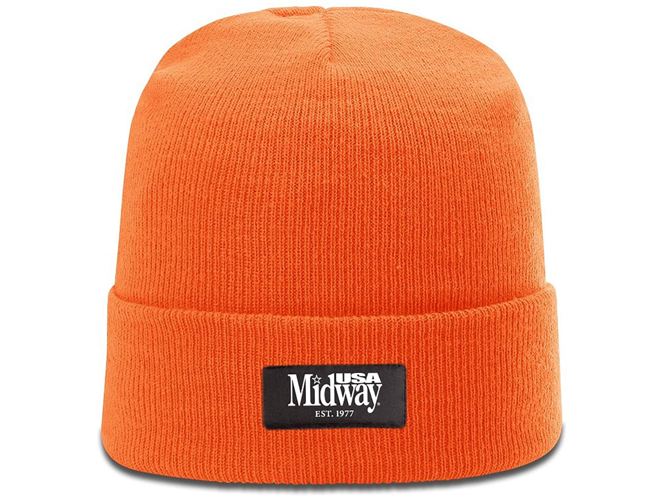 Midwayusa knit cuffed beanie blaze orange