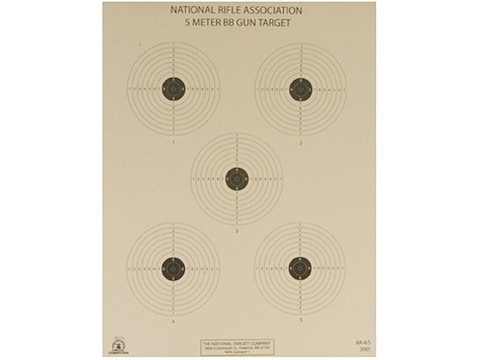 NRA Official Air Rifle Targets AR-4/5 5 Meter BB Gun Paper Pack of 100