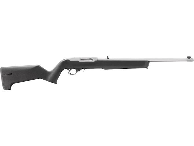 Ruger 10/22 Carbine Semi Automatic Rifle 22 Long Rifle 18.5″ Stainless Threaded Barrel Stainless Frame Black Field Stock