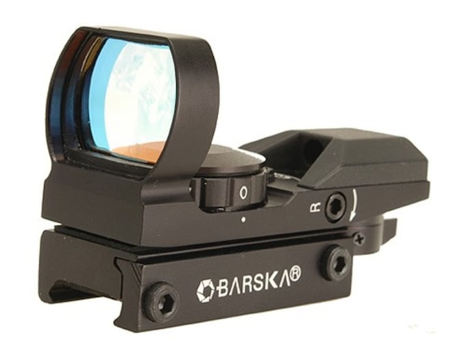 Barska Reflex Red Dot Sight 4-Pattern Reticle (10 MOA Circle with 2 MOA Dot, Crosshair, 10 MOA Dot, 3 MOA Dot) with Integral Weaver-Style Mount Matte