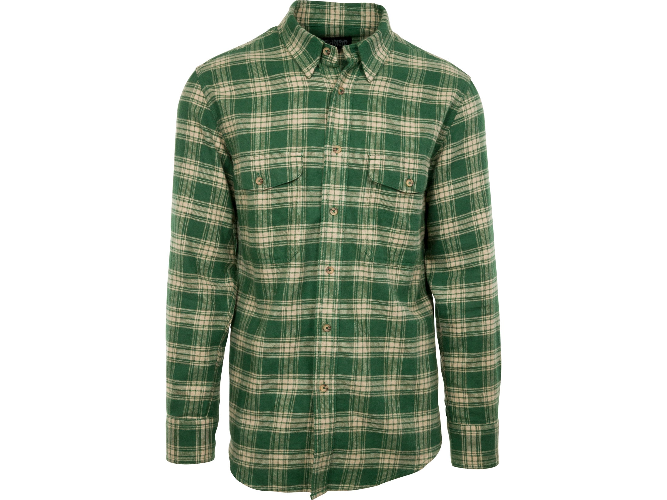 MidwayUSA Men's All Season Flannel Long Sleeve Shirt Green Large