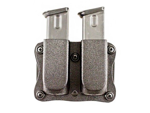 Pegasus Quantico Double Magazine Pouch Ambidextrous Single Stack 9mm, 40 S&W Kydex Black