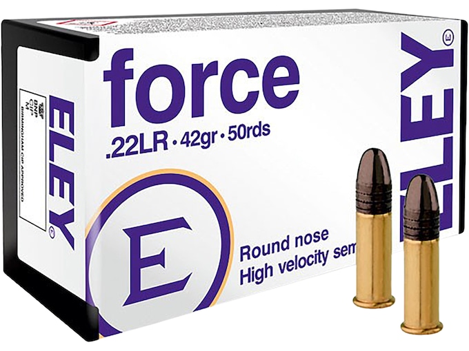 Eley Force 22LR Ammo 42 Grain Round Nose Box of 500 (10 Boxes of 50)