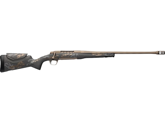 Browning X-Bolt 2 Mountain Pro SPR Bolt Action Rifle 300 Winchester Magnum 22" Fluted Smoked Bronze Cerakote Threaded Barrel Smoked Bronze Cerakote Frame Tan/Gray Adjustable Comb Stock