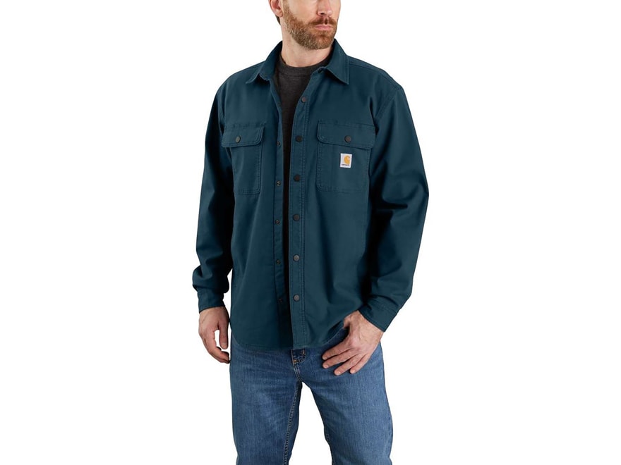 Carhartt Men's Rugged Flex Relaxed Fit Canvas Fleece Lined Shirt-Jac