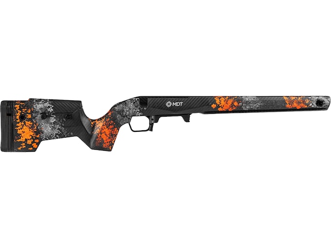 MDT CRBN Precision Kit Rifle Stock Remington 700 Short Action Right Hand Orange and Gray