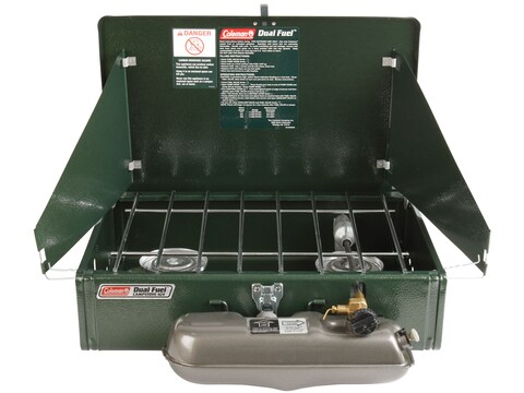 coleman 2 burner stove dual fuel