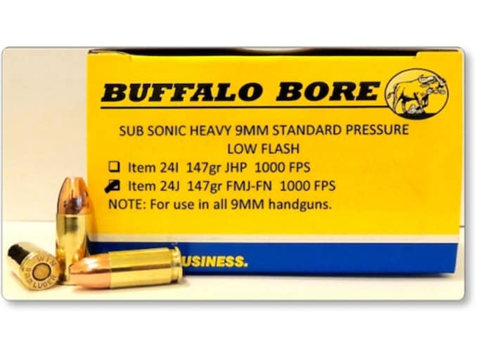 Buffalo Bore 9mm Luger Ammo 147 Grain Full Metal Jacket Box of 20