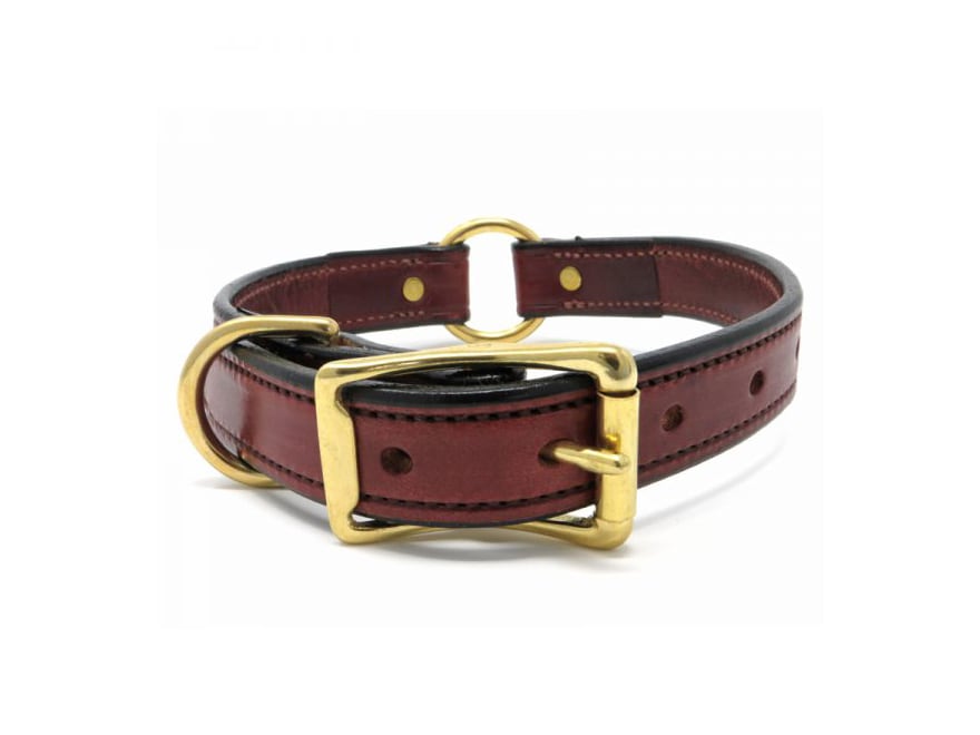 K-9 Komfort 1 Dog Collar Center Ring 21 Mahogany Leather