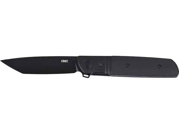 CRKT Bamboozled Assisted Opening Pocket Knife 3.31″ Tanto Point D2 Black Oxide Blade G-10 Handle Black