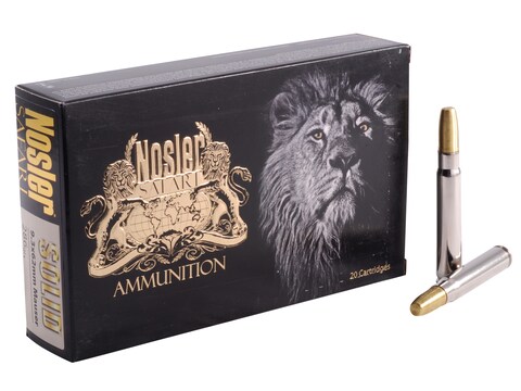 Nosler Safari Ammunition 9.3x62mm Mauser 286 Grain Solid Box of 20
