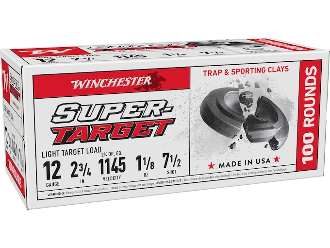 Winchester Super T Lite Target 12 Gauge Ammo 2-3/4″ #7.5 Lead Shot 1-1/8 oz Case of 200 (2 Boxes of 100)