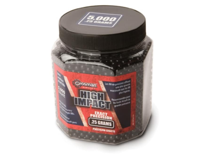 Crosman Airsoft BBs 6mm .25 Gram Ultra Heavy Black 5000PK