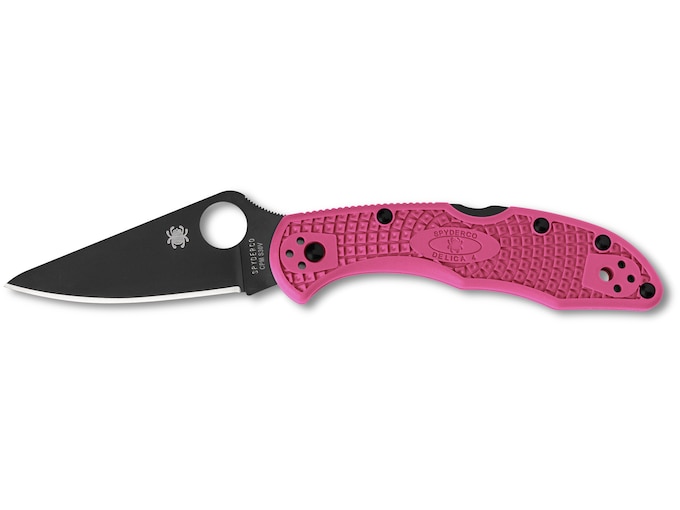 Spyderco Delica 4 Pocket Knife 2.9″ Leaf CPM S30V Titanium Carbo-Nitride Blade Fiberglass Reinforced Nylon (FRN) Handle Pink