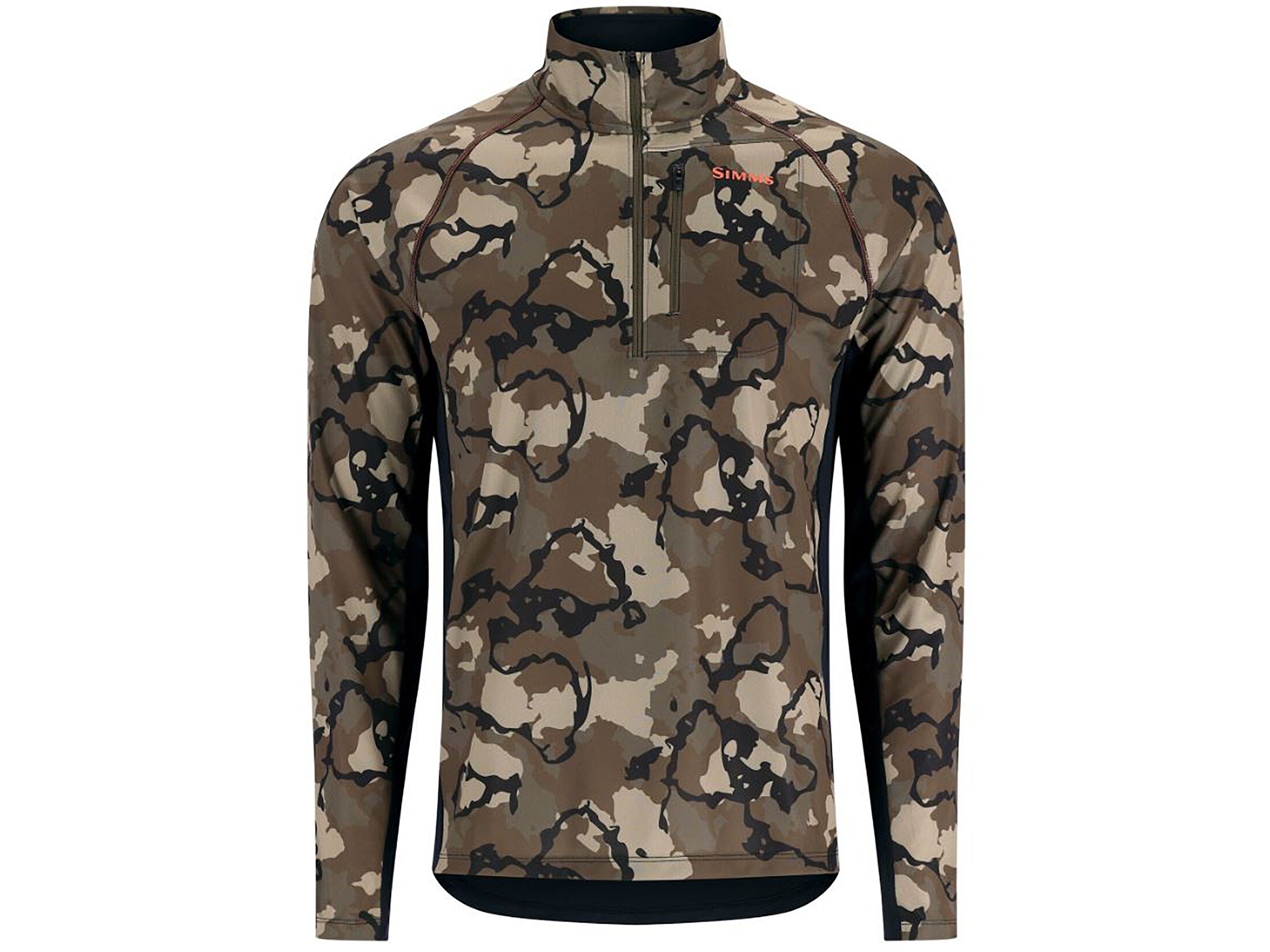 Simms Men's Challenger Solar 1/2 Zip Shirt Regiment Camo Olive