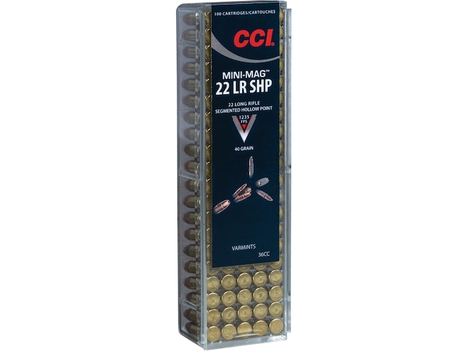 CCI Mini-Mag 22LR Ammo 40 Grain Fragmenting Hollow Point Box of 100
