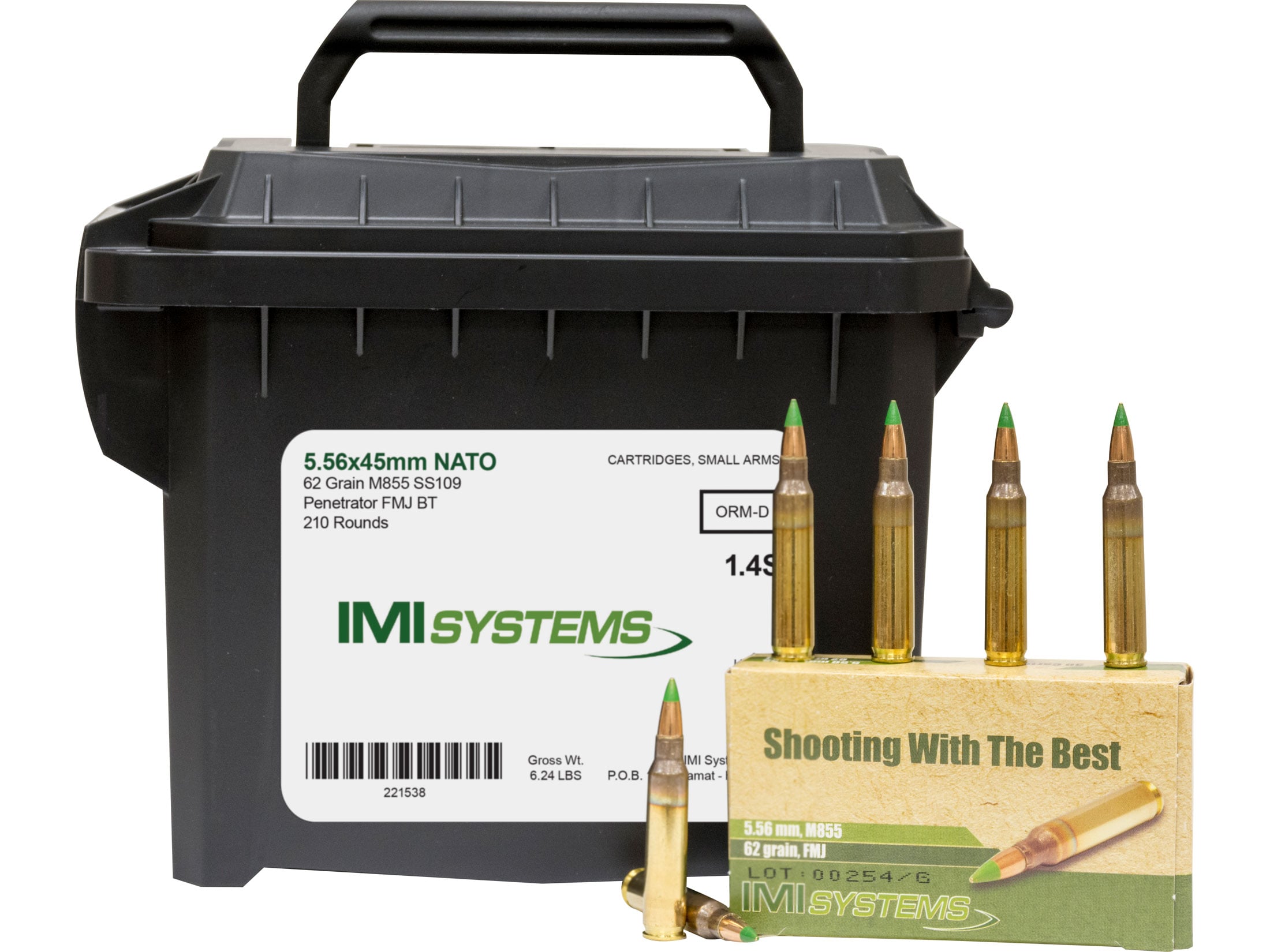 Buy IMI Ammunition 5.56x45mm NATO 62 Grain M855 SS109