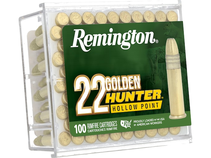 Remington Golden Hunter 22LR Ammo 40 Grain Plated Hollow Point Box of 100