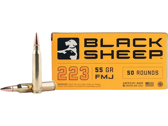 Black Sheep 223 Remington Ammo 55 Grain Full Metal Jacket Box of 50