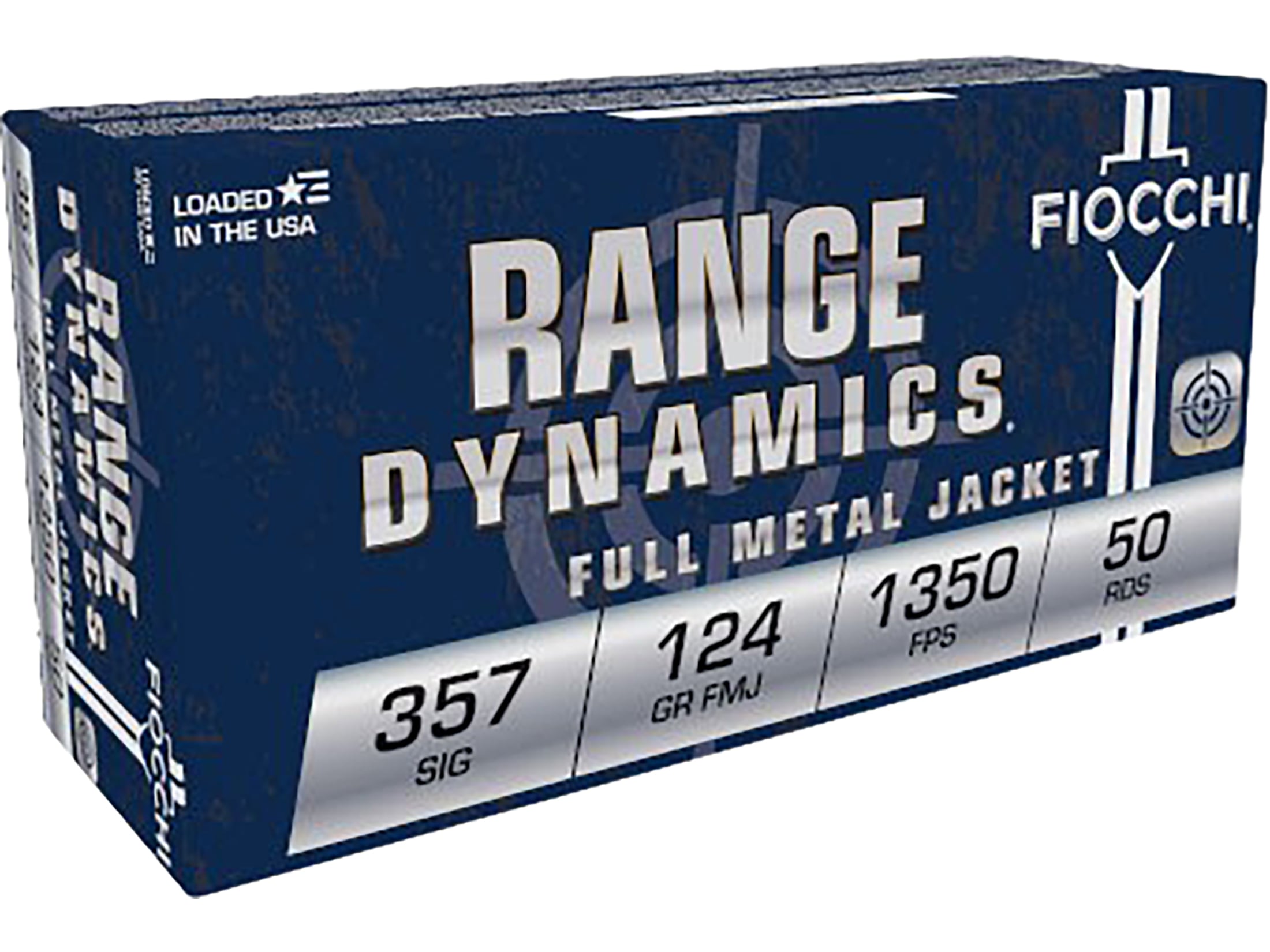 Fiocchi Range Dynamics 357 Sig Ammo 124 Grain Full Metal Jacket Case