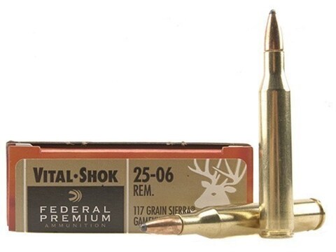 Federal Factory Second Ammunition 25-06 Remington 117 Grain Sierra GameKing Soft Point ...