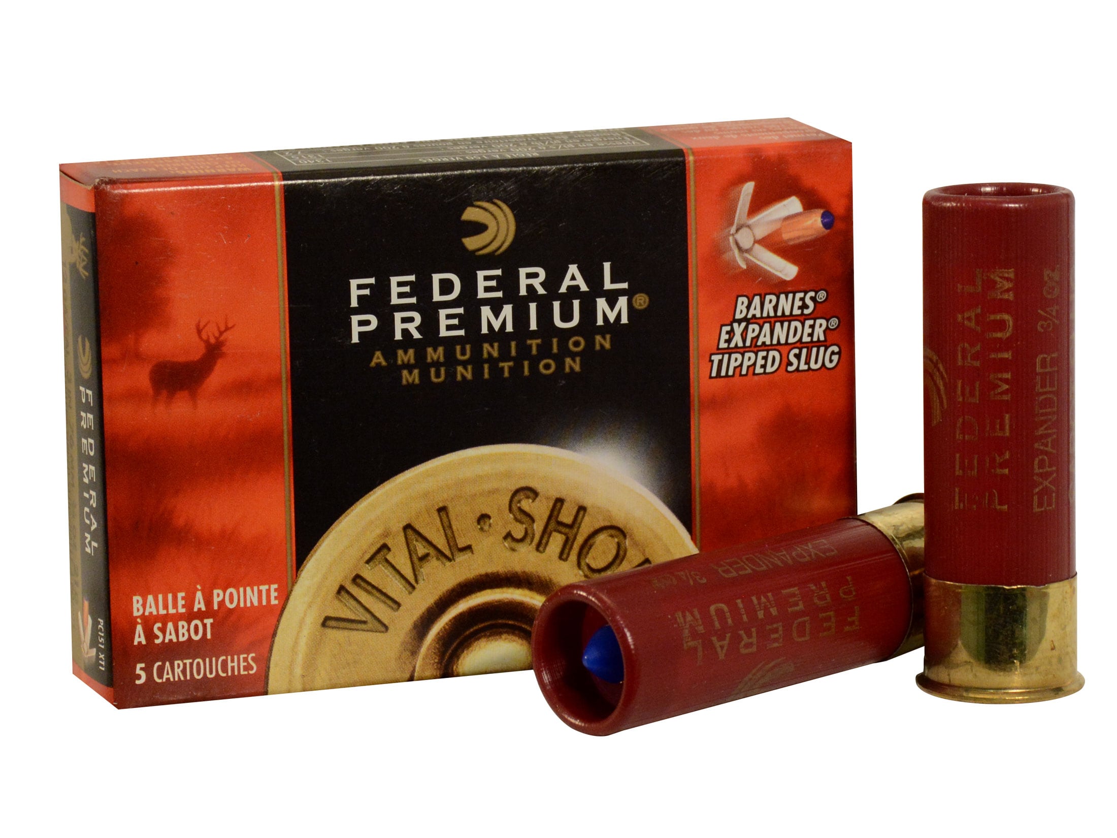 Federal Premium Vital-Shok 12 Ga Polymer Tip Sabot Slug 3 3/4oz Box of