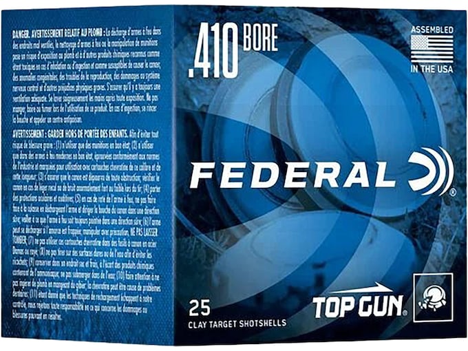 Federal Top Gun Sporting 410 Ammo 2-1/2″ #8 Lead Shot 1/2 oz Case of 250 (10 Boxes of 25)