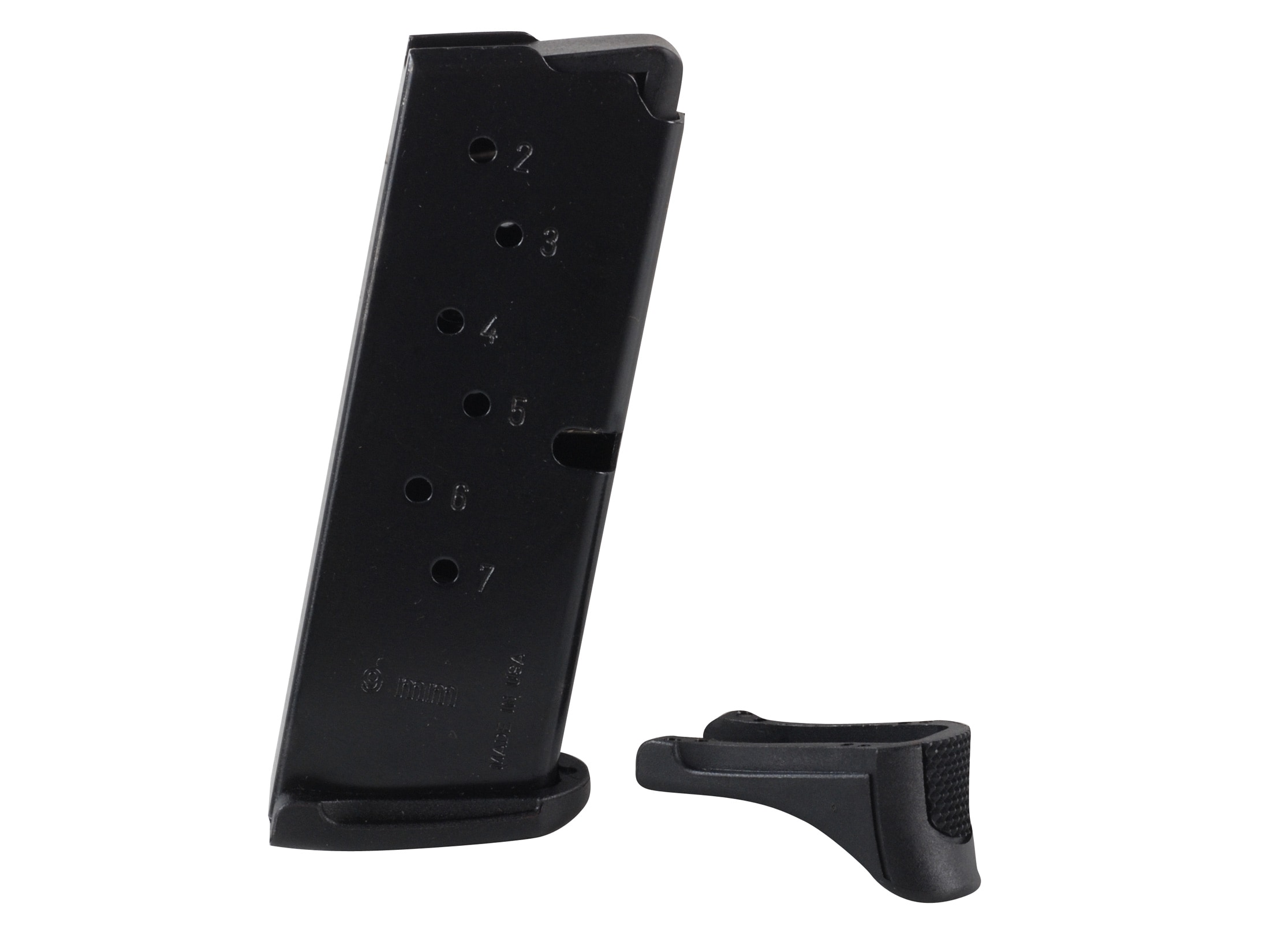 Ruger EC9s//LC9s 7Rd Mag 9mm Luger Polymer Extended Base Plate Steel Body 2PK