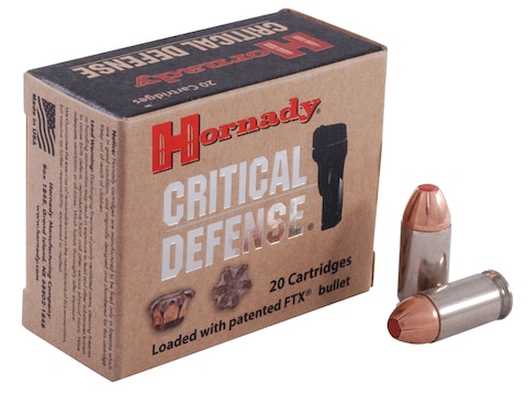 Hornady Critical Defense Ammo 45 ACP 185 Grain FTX Box of 20