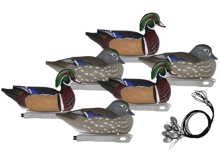 Hard Core Pre-Rigged Wood Duck Decoy 6PK