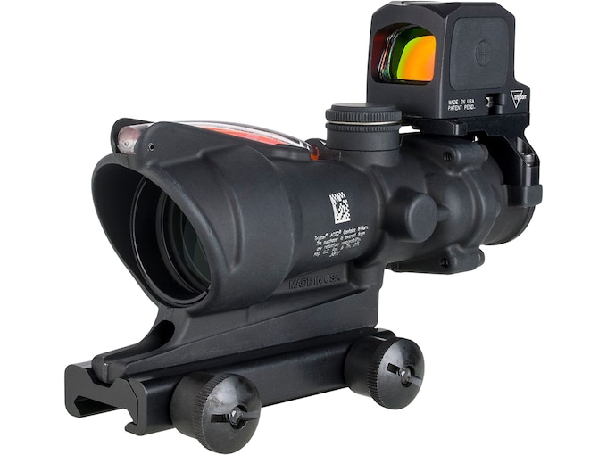 Trijicon ACOG Rifle Scope 4x 32mm LED Illuminated Red Crosshair 223 Remington Reticle with 3.25 MOA RCR Red Dot Sight and Colt Knob Thumbscrew Mount Matte Black