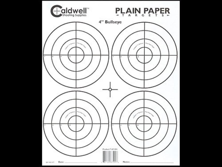 Caldwell Plain Paper Target 4 Bullseye 25PK