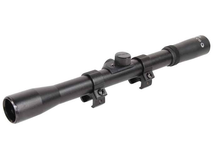 Barska Rimfire Rifle Scope 4x 20mm 30-30 Reticle Matte Black with 3/8" Dovetail Rings