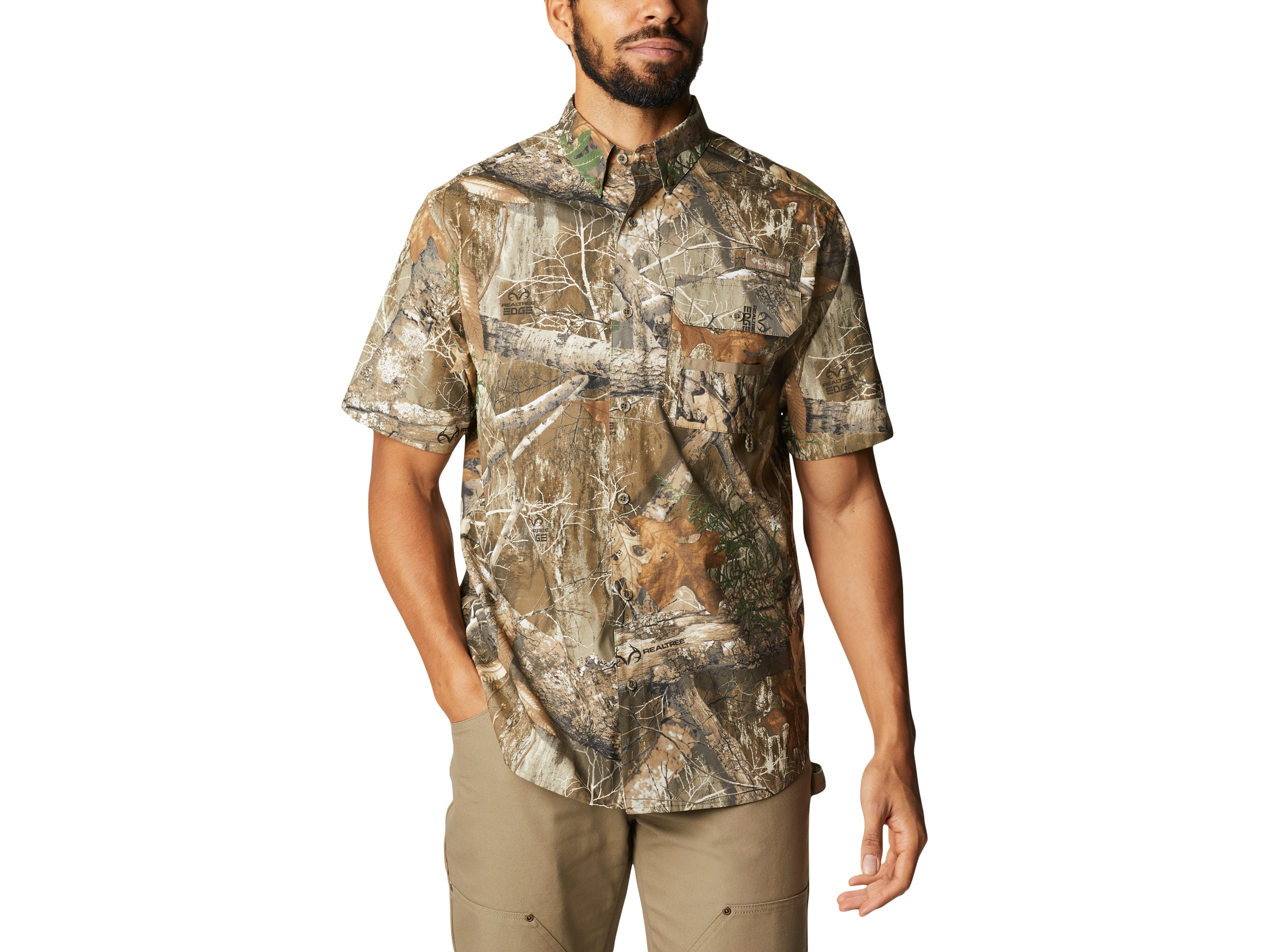 Columbia Men's Super Sharptail Short Sleeve Shirt Realtree EDGE XL